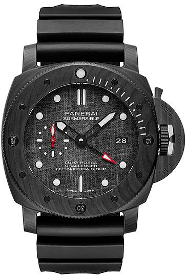 Panerai, часы Submersible Luna Rossa, 47 мм, композитный материал Carbotech, механизм с автоматическим подзаводом, запас хода 72 часа 