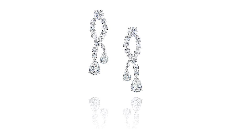 De Beers, серьги London View, белое золото, бриллианты