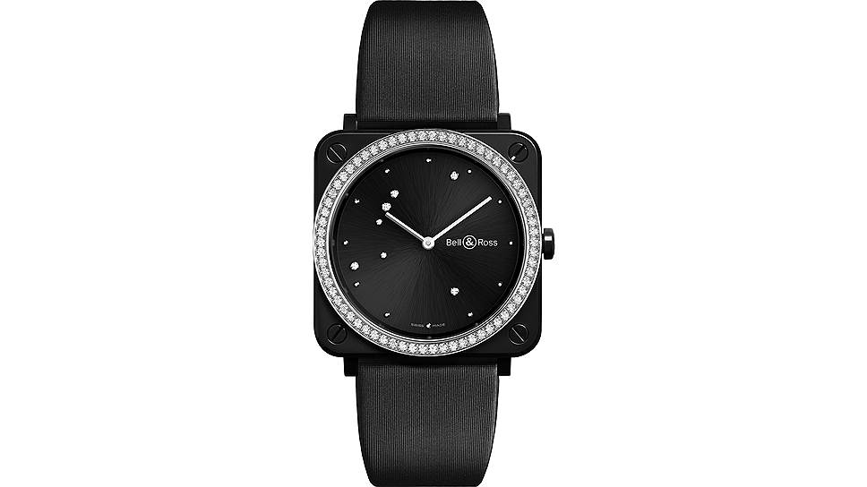 Bell & Ross Black Diamond Eagle, 39 мм черная керамика, кварцевый механизм, водонепроницаемость 100 м, сменный ремешок из телячьей кожи с атласной отделкой и керамический браслет