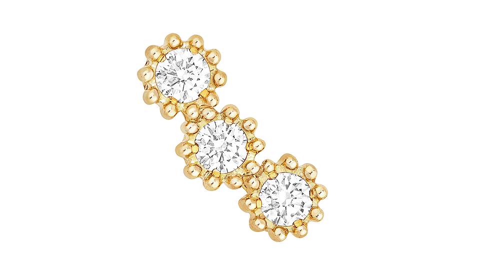 Серьга Mimi Rose, желтое золото, бриллианты