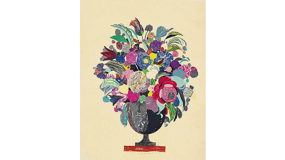 Сергей Чехонин, «Неоновый букет», 1934 года (вместе с тремя эскизами и 47 образцами тканевой печати, некоторые Сергея Чехонина). 10–15 тыс. фунтов стерлингов