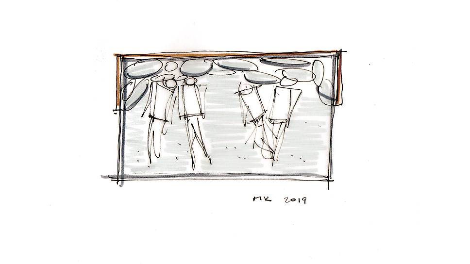 Эскиз из серии мебели Quadrado, созданная бразильским архитектором и дизайнером Марсио Коганом 