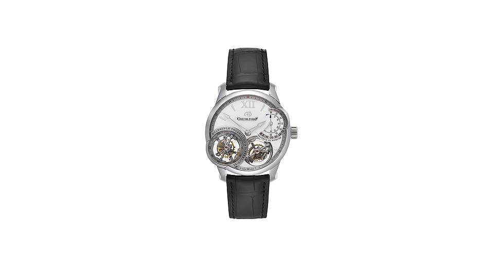 Greubel Forsey, часы Quadruple Tourbillon Asymetrique, платина, 43,5 мм, механизм с ручным подзаводом, 55 049 600 руб.