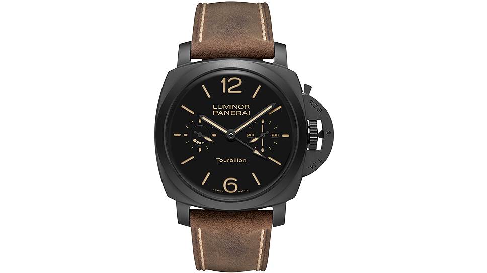 Panerai, часы Luminor 1950 Tourbillon GMT Ceramica, керамика, 48 мм, механизм с ручным подзаводом, 8 066 000 руб.
