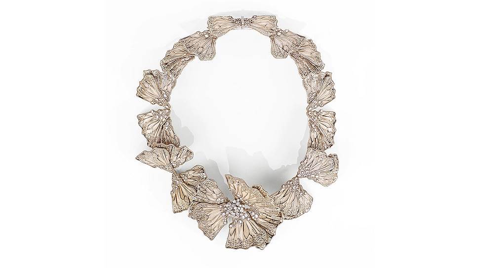 Tatiana Verstraeten, колье Vienne, золото, бриллианты, радужная эмаль,лунные камни