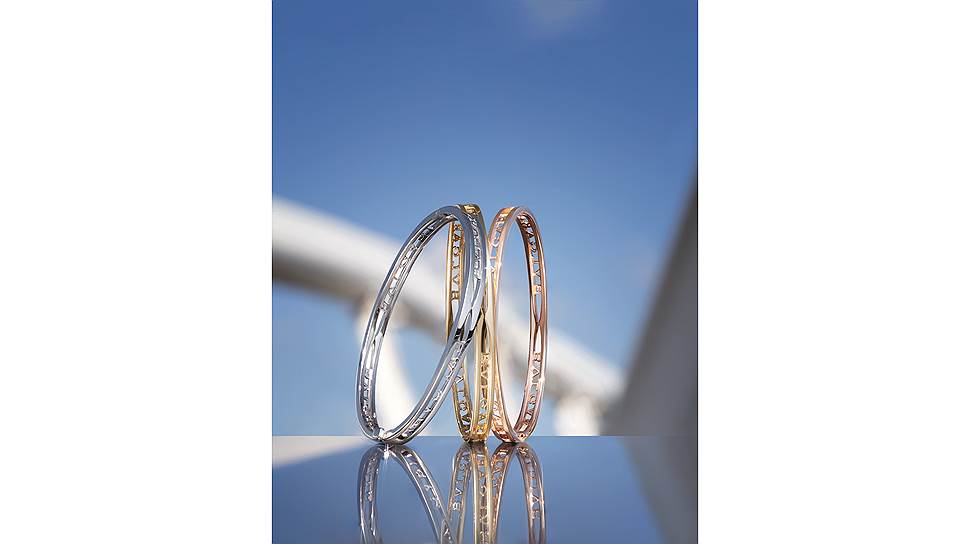 Комплект браслетов B.Zero1, желтое, розовое и белое золото