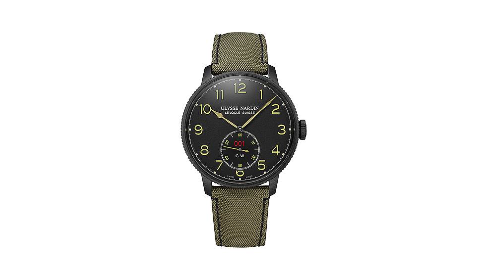 Ulysse Nardin, часы Marine Torpilleur Military, 44 мм, сталь с покрытием DLC, мануфактурный механизм с автоматическим подзаводом