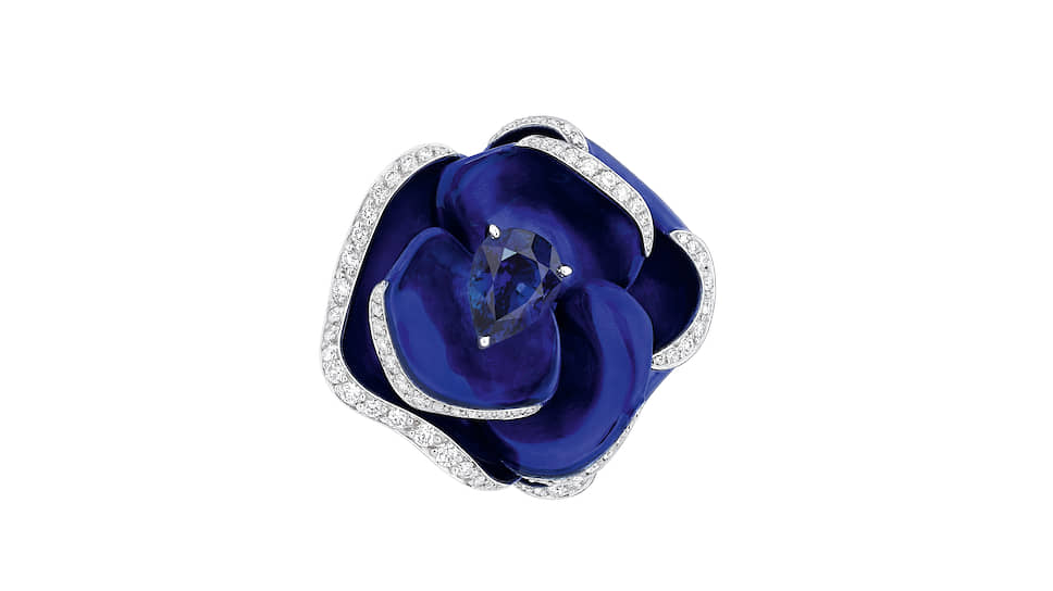 Кольцо Rose Dior Pop Sapphire, розовое и белое золото, лак, сапфир, бриллианты