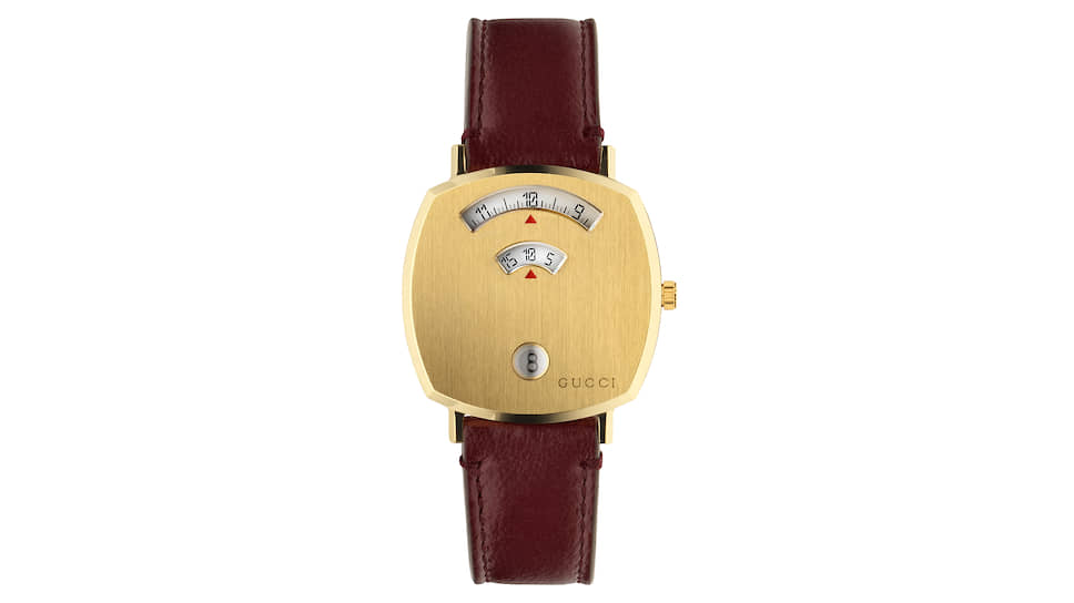 Gucci Gucci Grip в позолоченном корпусе на кожаном ремешке