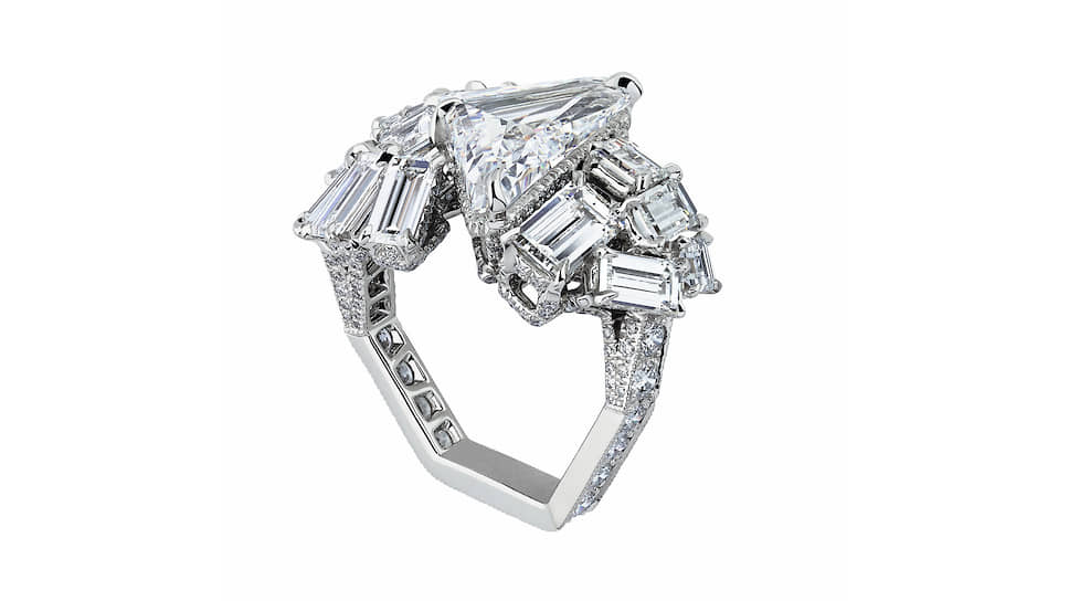 Кольцо Blanc Titane Diamond, белое золото, бриллианты 