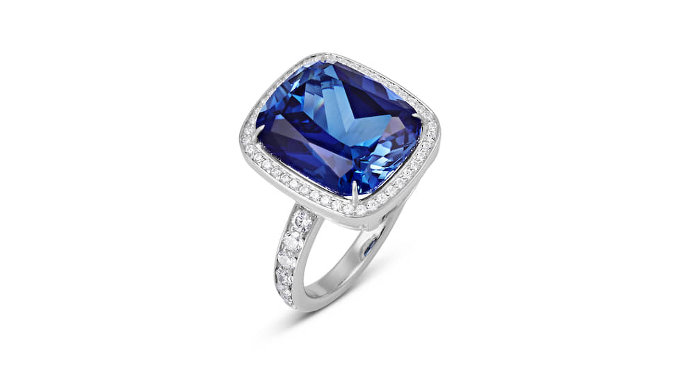Кольцо Atelier Swarovski by Penelope Cruz, кольцо Delineation, белое золото Fairmined, искусственно выращенные сапфир и бриллианты