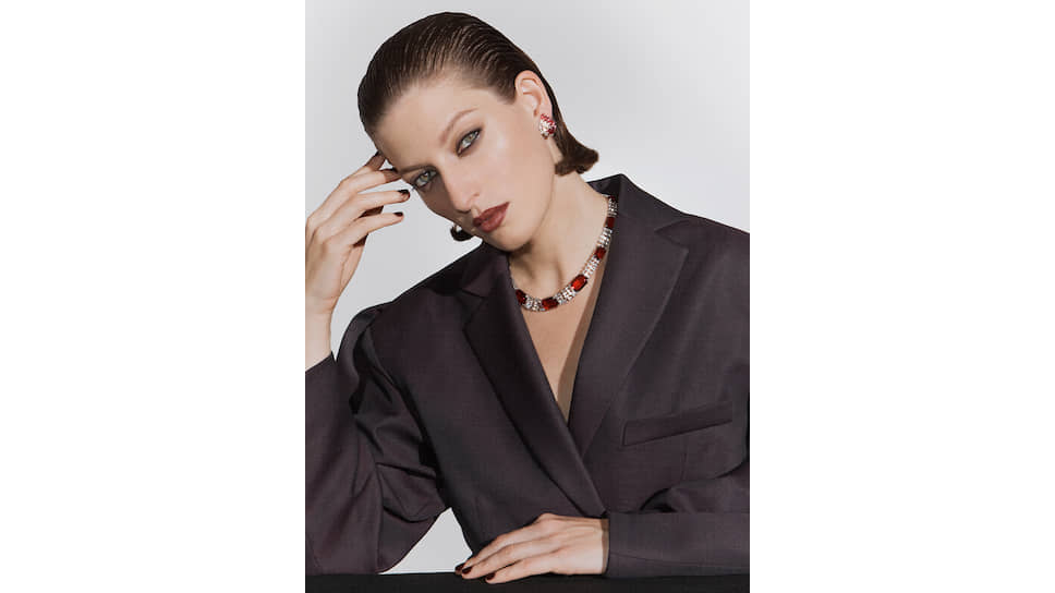 Christian Dior x Susan Caplan, серьги и колье, латунь с родиевым покрытием, кристаллы, 1990-е годы