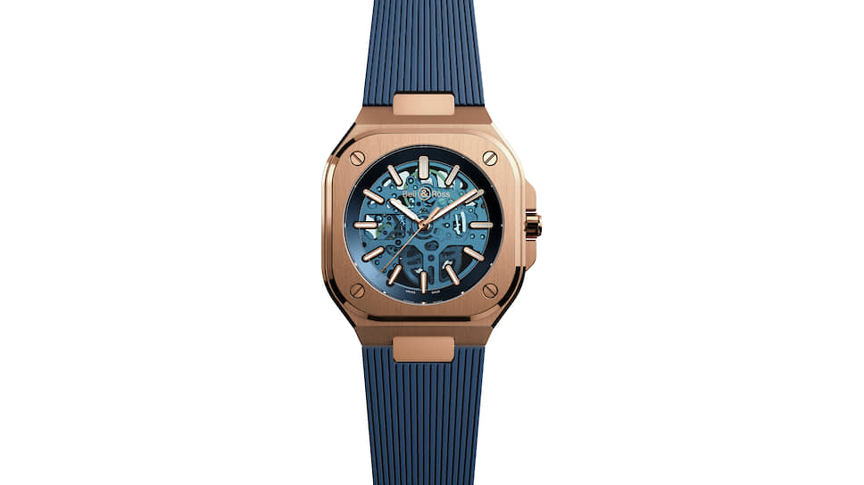 Лот 35 — Bell & Ross BR 05 Skeleton Gold Blue. Эстимейт: CHF 20–25 тыс. Продажа: CHF 55 тыс.