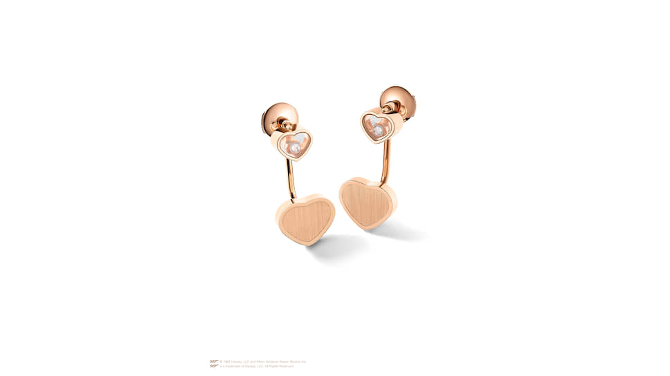Серьги Happy Hearts — Golden Hearts, розовое золото, бриллианты 