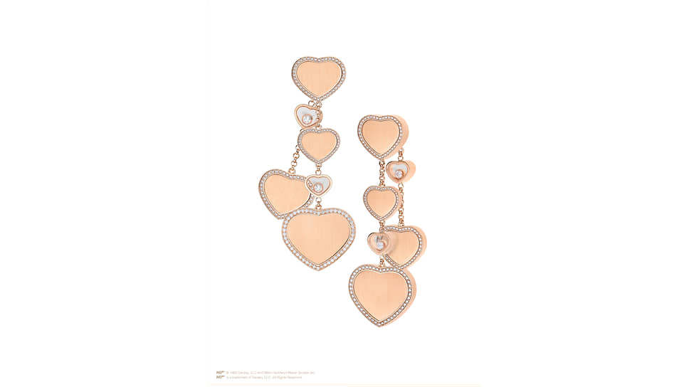 Серьги Happy Hearts — Golden Hearts, розовое золото, бриллианты 