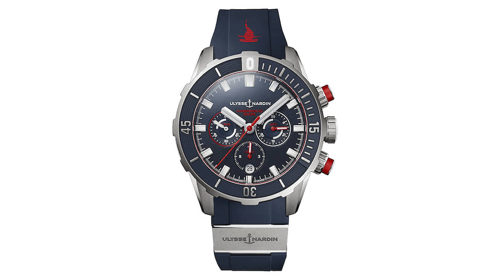 Ulysse Nardin, часы Diver Chronograph, 44 мм, титан, механизм с автоматическим подзаводом, запас хода 48 часов, водонепроницаемость 300 м