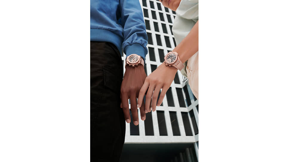 Фото из рекламной кампании часов Hublot Big Bang Unico Millenial Pink 