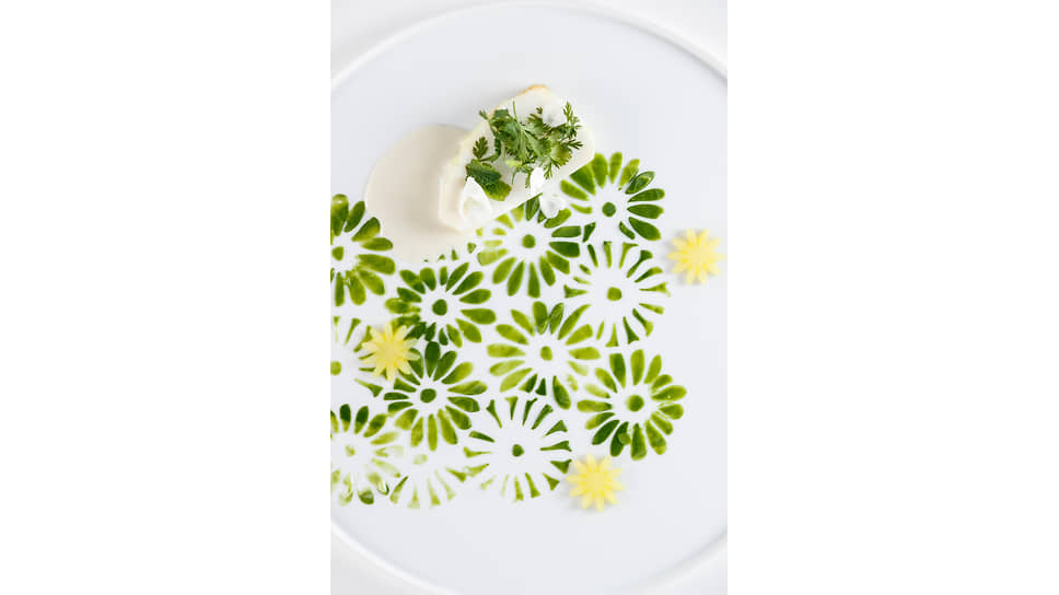 Блюдо If I`m wrong I`m right (треска в зеленом соусе карри) в Osteria Francescana