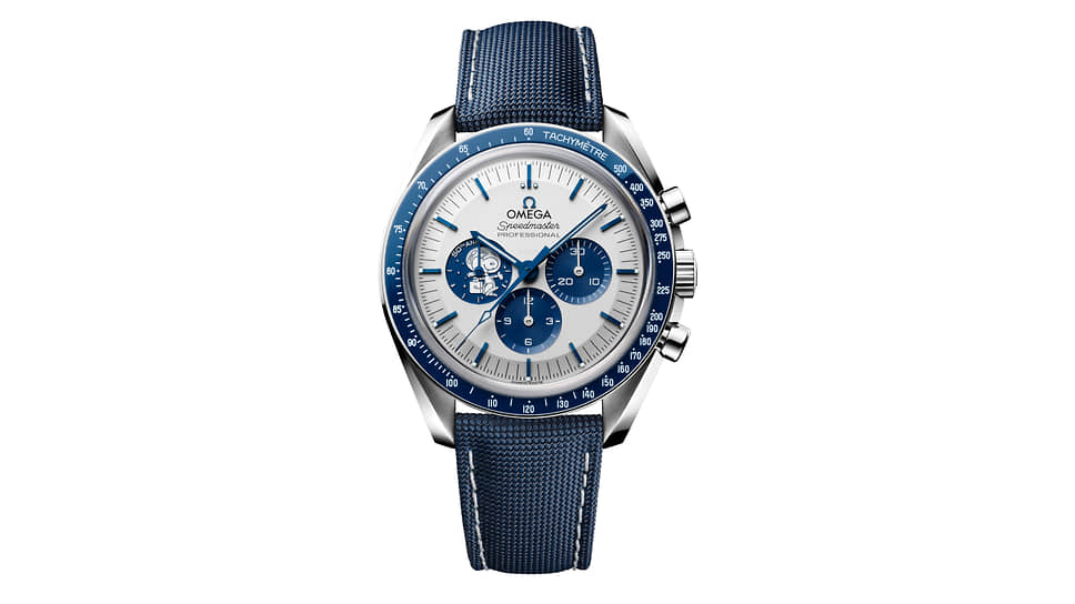 Часы Speedmaster Silver Snoopy Award, Omega, 42 мм, сталь, механизм с автоматическим подзаводом