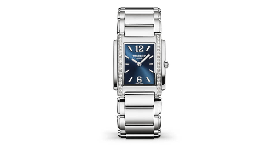 Часы Twenty 4, Patek Philippe, сталь, бриллианты, кварцевый механизм
