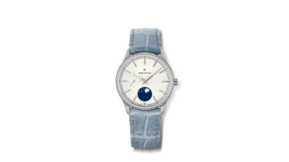 Часы Elite Moonphase, Zenith, сталь, бриллианты, механизм с автоматическим подзаводом