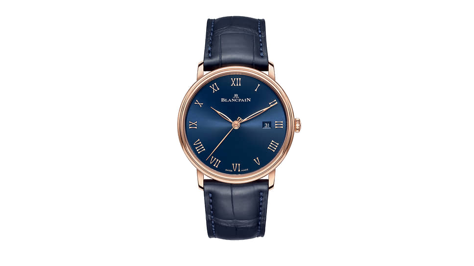 Часы Villeret Ultraplate, Blancpain, 40 мм, розовое золото, механизм с автоматическим подзаводом