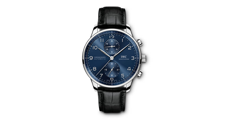 Часы Portugieser Chronograph, IWC, 41 мм, сталь, механизм с автоматическим подзаводом