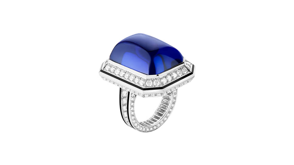 Кольцо Architecture Lisere, Boucheron, белое золото, танзанит, лак, бриллианты