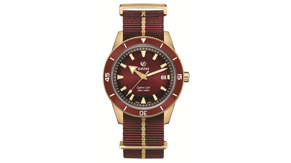 Rado, часы Captain Cook, бронза, керамика, механизм с автоматическим подзаводом, запас хода 80 часов
