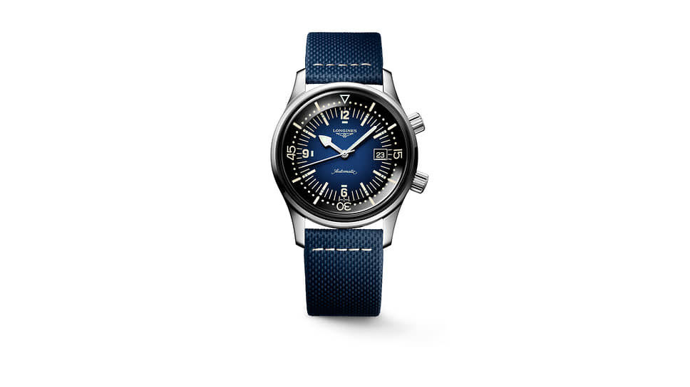Longines, часы Legend Diver, 42 мм, сталь, механизм с автоматическим подзаводом, запас хода 64 часа, водонепроницаемость 300 м