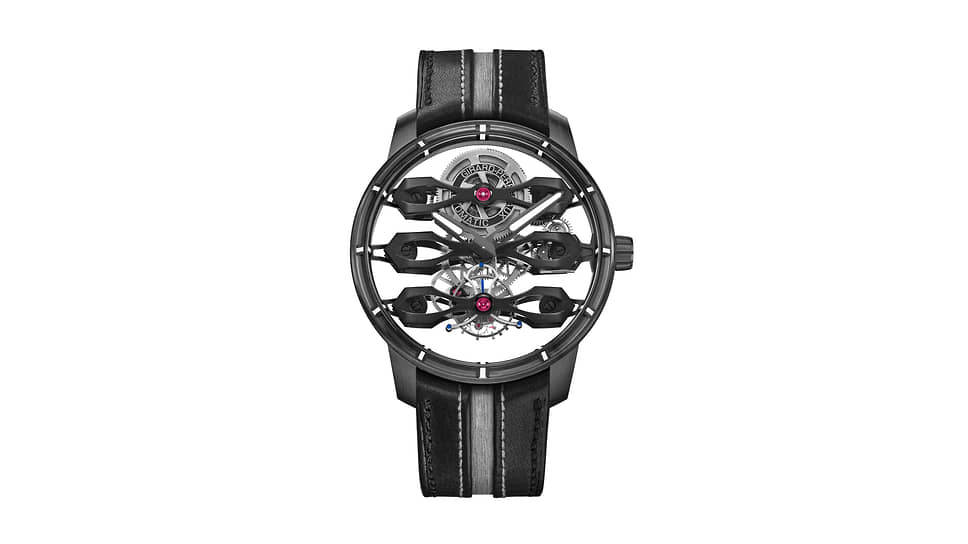Girard-Perregaux, часы Tourbillon with Three Flying Bridges — Aston Martin Edition, 44 мм, титан, механизм с автоматическим подзаводом 