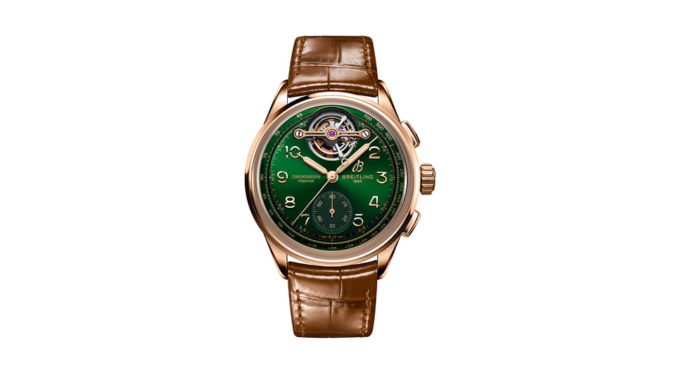 Breitling, часы Premier B21 Chronograph Tourbillon 42 Bentley Limited Edition, 42 мм, красное золото, механизм с автоматическим подзаводом 
