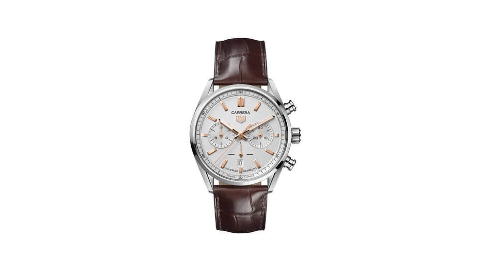 TAG Heuer, часы Carrera, 42 мм, сталь, розовое золото, механизм с автоматическим подзаводом, запас хода 80 часов