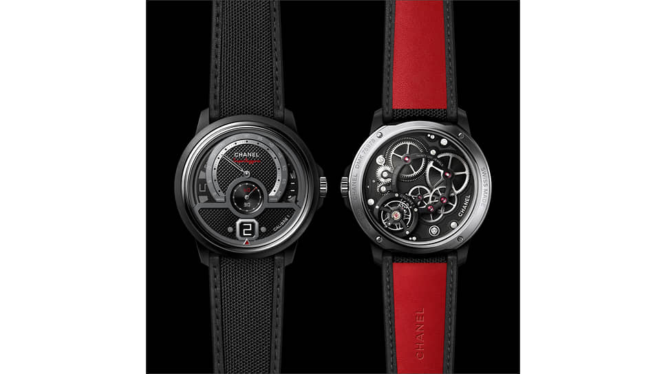Chanel Monsieur de Chanel Edition Superleggera. Корпус из керамики 42 мм. Прыгающий час и ретроградная шкала минут 240°. Механизм Calibre 1 c ручным подзаводом и резервом хода около 72 часов. Водонепроницаемость до 30 м