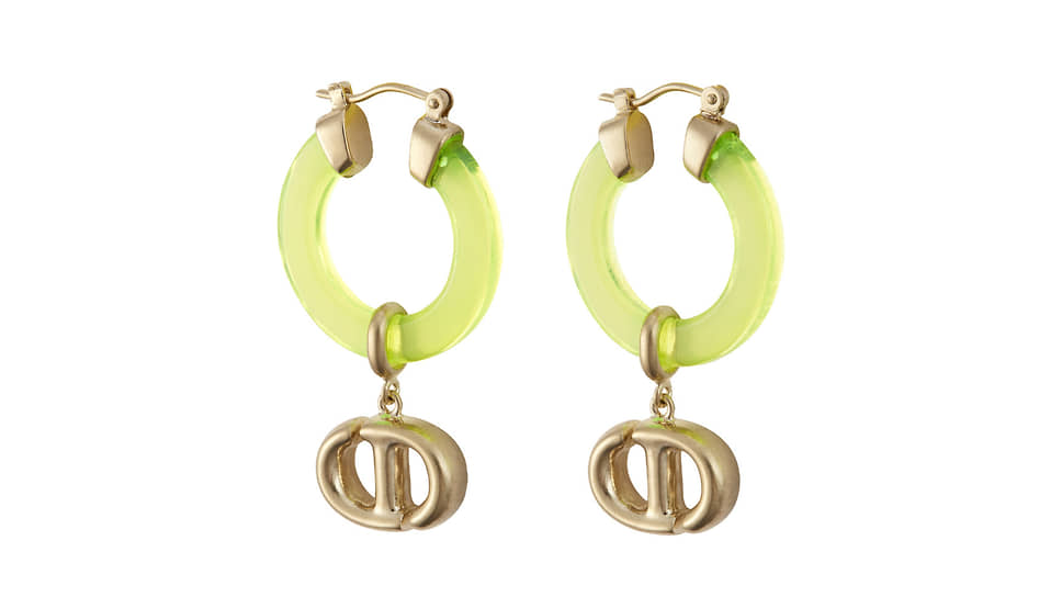 Серьги Dior, металл, пластик 