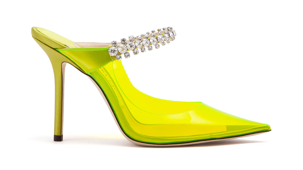 Туфли Jimmy Choo, пластик, кожа, стразы 