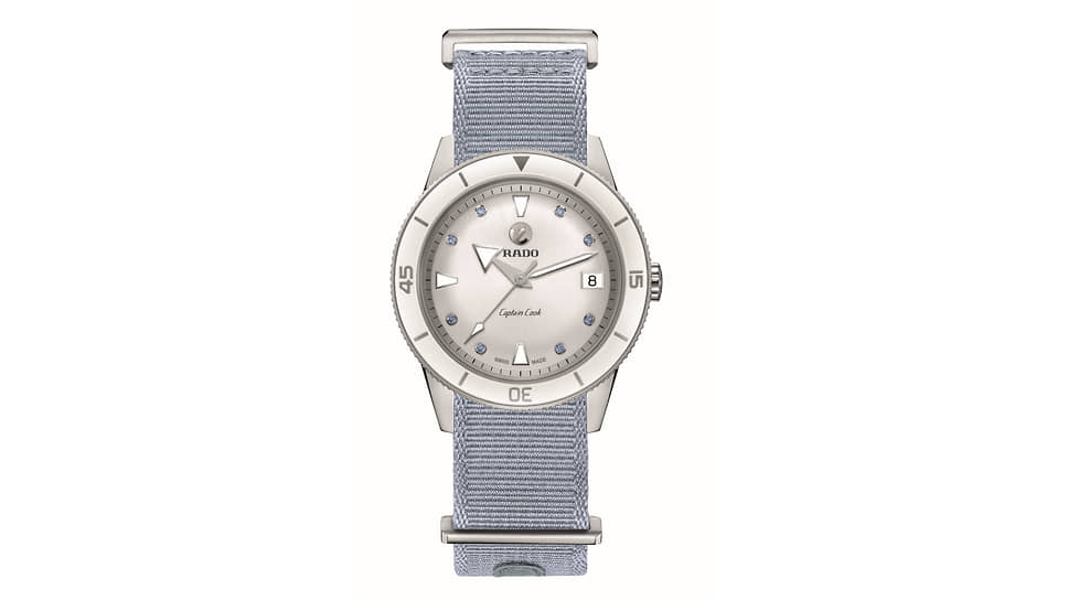 Часы Rado Captain Cook x Julia Peresild, сталь, керамика, голубые сапфиры 