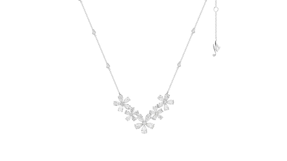 Mercury, колье Flower, белое золото, бриллианты