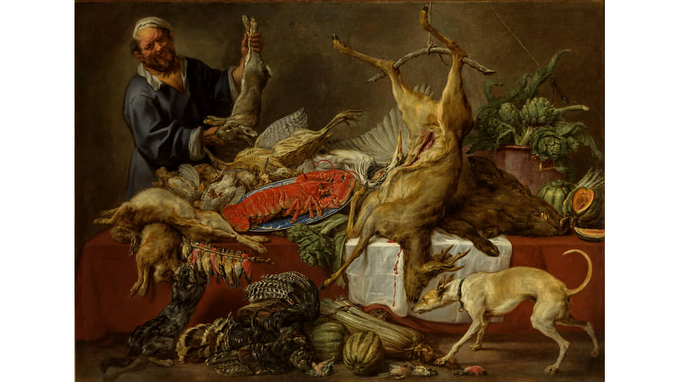 «Повар у стола с дичью». Якоб Йорданс, Пауль де Вос, около 1640–1645