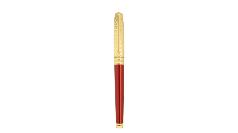 Ручка Line D Eternity Dragon Burgundy. Гильоше по металлу, позолота, лак
