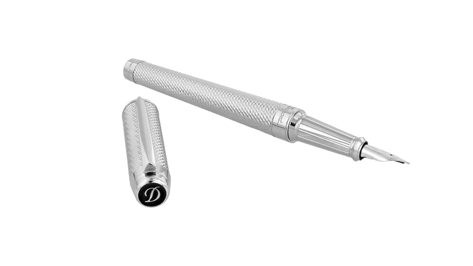 Перьевая ручка Line D Eternity Diamond Head Guilloche. Гильоше по металлу, покрытие палладием