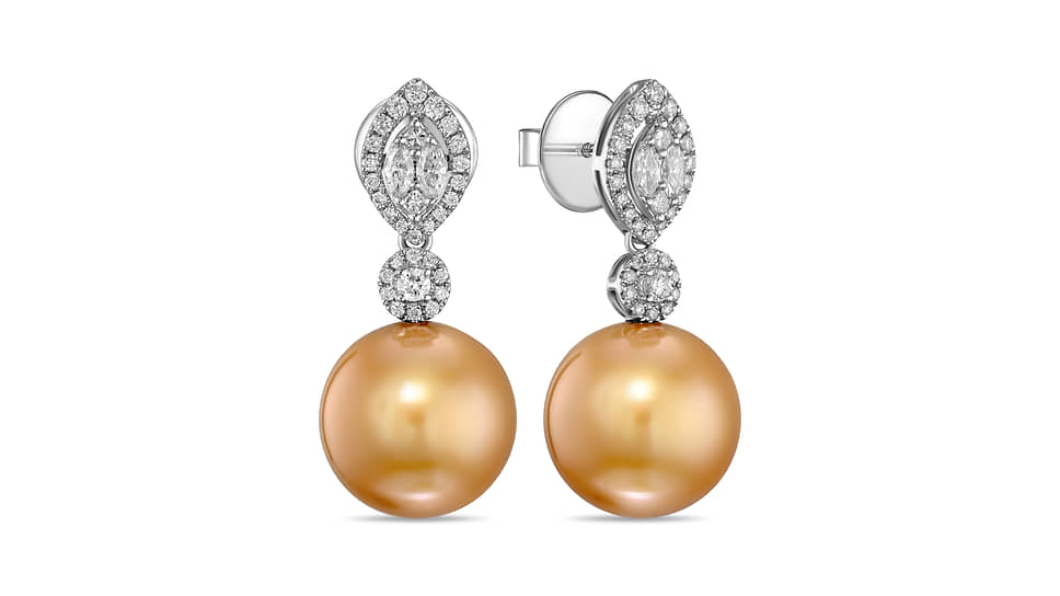 Украшения коллекции Royal Pearl из белого и желтого золота с жемчугом Южных морей и бриллиантами 