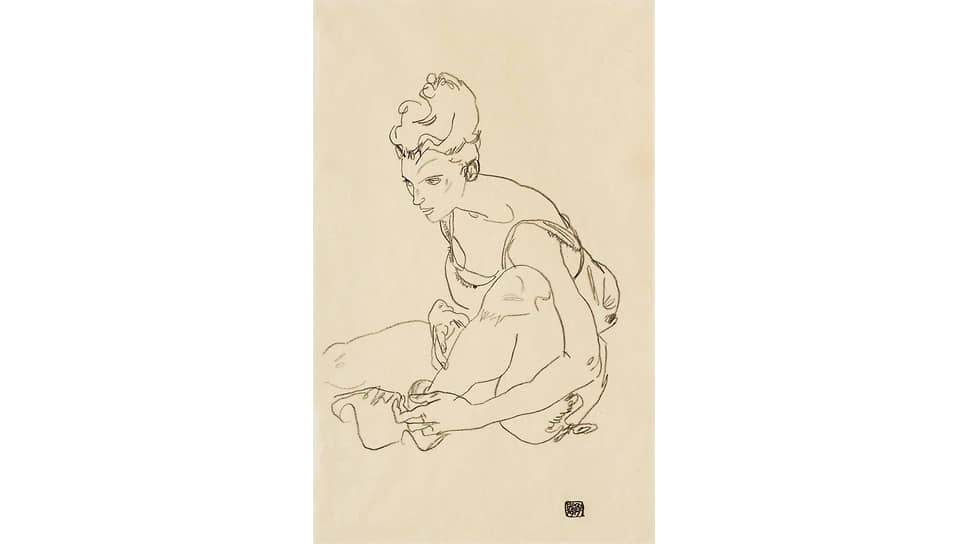 Эгон Шиле, «Сидящая женщина», 1917 год 