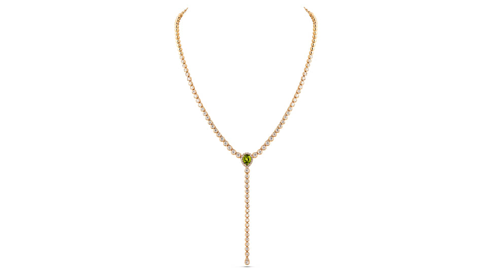 Колье Boutique, розовое золото, изумруд, бриллианты 