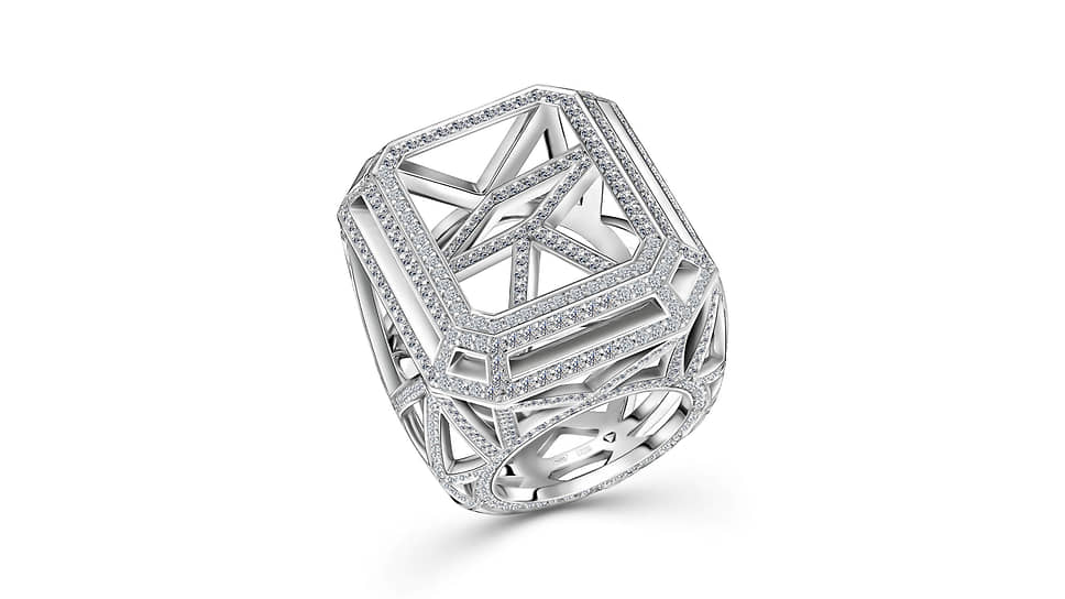 Кольцо Alrosa Diamonds коллекция Tectonics, белое золото, бриллианты