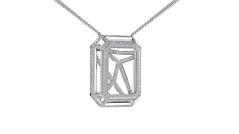 Подвеска Alrosa Diamonds коллекция Tectonics, белое золото, бриллианты