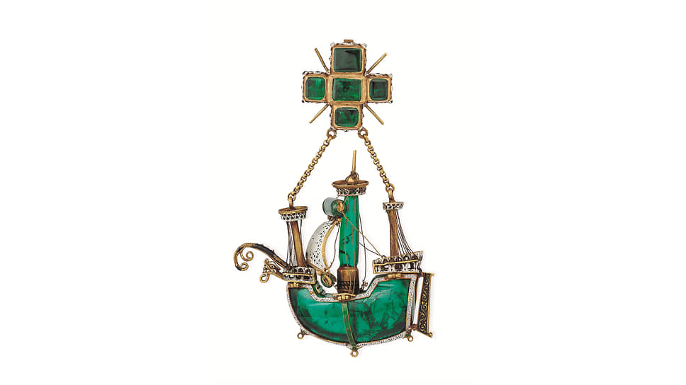 Подвеска «Каравелла», изумруды, золото, эмаль, Испания, 1580–1590-е 