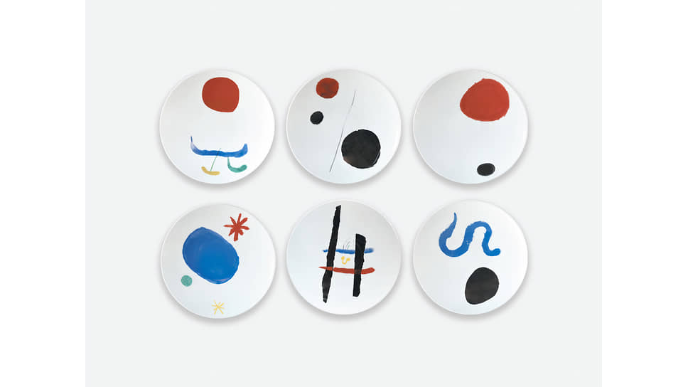 Набор из шести обеденных тарелок Joan Miro, Bernardaud, фарфор, ТД ЦУМ 