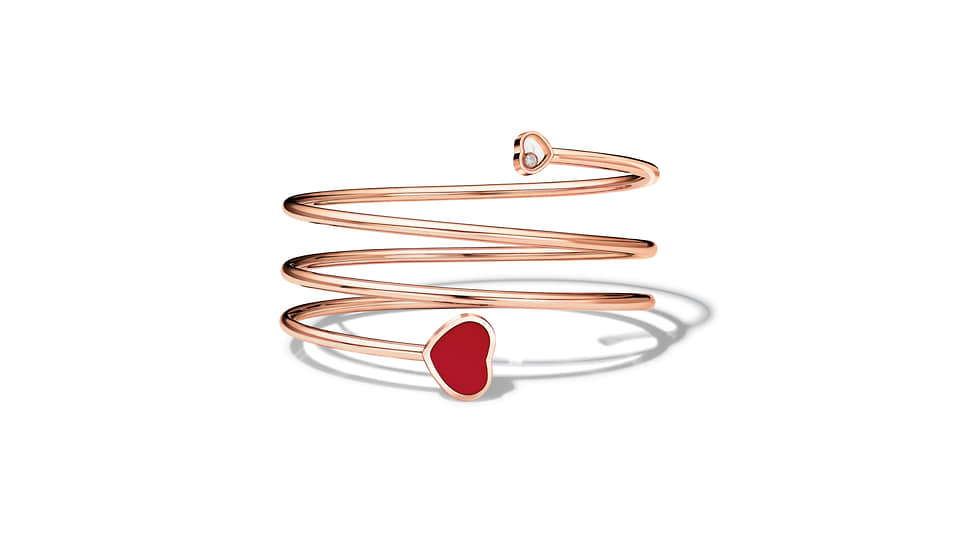 Браслет Happy Hearts, Chopard, розовое золото, бриллиант 