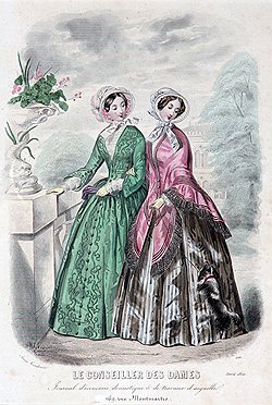 «Моды». Франция, 1840-е годы. Гравюра, раскраска акварелью. «Старинные гравюры»